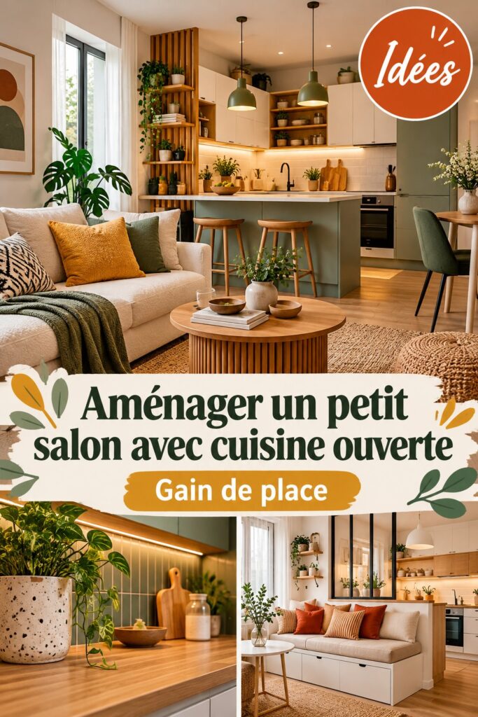 Aménager un petit salon avec cuisine ouverte