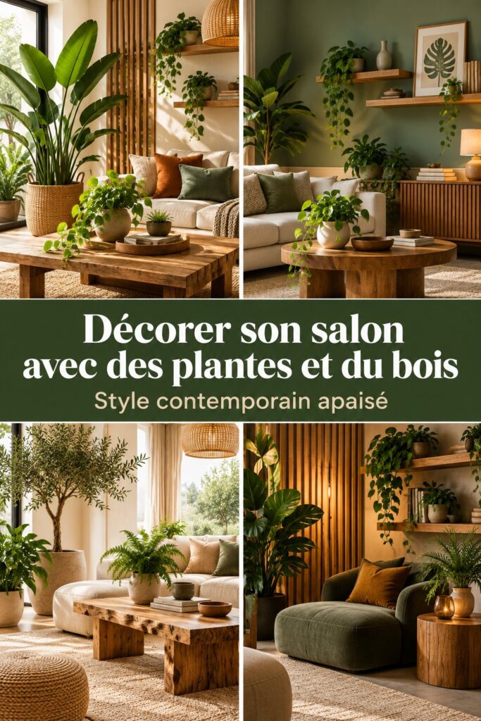 Décorer son salon avec des plantes et du bois